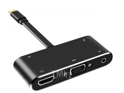 Адаптер ORIENT USB-C - HDMI +VGA+Audio+USB3.0+PD / C032