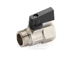 Кран шаровый MINI 1/2" нар.-вн. черная ручка General Fittings