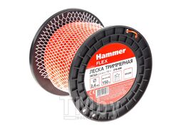 Леска триммерная Hammer Flex 216-406 2,4мм*150м сечение - звезда