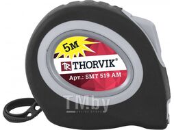 Рулетка с магнитным захватом и автостопом, в обрезиненном корпусе, 5 м Thorvik SMT519AM