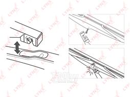 Щетка стеклоочистителя задняя BMW X3(E83) 2.0D-3.0 04>, CITROEN C4 Picasso 1.6-2.0D 06>, FORD Focus II 1.4-2.5T 04>, JAGUAR X-Type 2.0-3.0 03-09, MAZDA 3(BK) 1.4-2.3T 03-09, MITSUBISHI Colt VI-VII 1.1-1.5D 04> LYNXauto LR35A