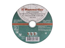 Круг отрезной Hammer Flex 232-018 по металлу и нержавеющей стали A 40 S BF / 150 x 1.6 x 22,23 86898