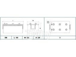 Аккумуляторная батарея 215Ah DETA PROFESSIONAL 12 V 215 AH 1200 A ETN 3 B0 518x279x240mm 55.7kg DG2153