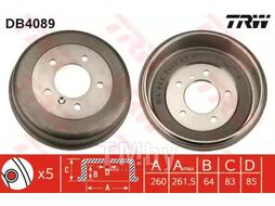 Тормозной барабан MB W460, W461, W463 1979- TRW DB4089