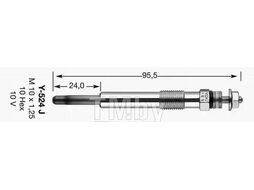 Свеча накаливания Y-524J (D-Power 27) Ford Fiesta, Focus, Mondeo, C-Max, S-Max, Transit, Galaxy 1.8Di,TDDi,TDCi 99- NGK 4520