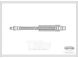 Шланг тормозной BMW 5 E60, 4 E65, E66 Rear L=327 CORTECO 19018507