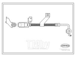 Шланг тормозной передн.лев. Ford Escort *95 95-, VII 95-99 CORTECO 19032126