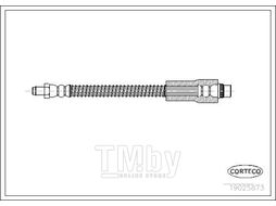 Шланг тормозной Peugeot 206 1998- Front CORTECO 19025873