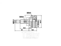 ШРУС внешний Chevrolet Lacetti 1.4 05>, DAEWOO Kalos 1.5 97> AYWIPARTS AW1510056A