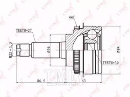 ШРУС SUBARU Impreza 2.0T 4WD 94-00 LYNXauto CO-7101A