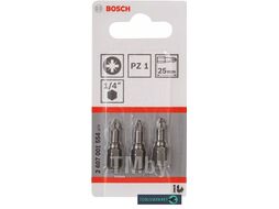 Насадка-бита с крестообразным шлицем Pozidriv Extra-Hart PZ1 25мм (3шт) 2.607.001.554 BOSCH