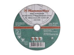 Круг отрезной Hammer Flex 232-020 по металлу и нержавеющей стали цена за 1 шт 180 x 1.6 x 22 A 40 S BF 86941