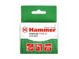 Скобы для степлера Hammer Flex 215-003 14мм, ширина 11.3мм, сечение 0.75мм, П-обр. (тип 53),1000шт 34941