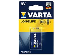 Батарейка алкалиновая VARTA LONGLIFE тип Крона 9V, упаковка 1 шт 4122113411