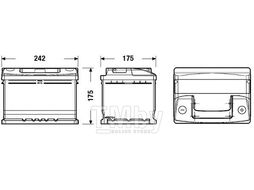 Аккумуляторная батарея 54Ah DETA STANDARD 12V 54AH 510A ETN 0(R+) B13 242x175x175mm 14.2kg DC542