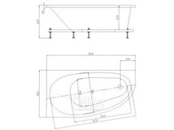 Ванна акриловая Aquatek Дива 160x90 L (с ножками)