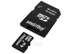 Карта памяти Smart Buy microSDHC (Class 10) 16 Гб + SD адаптер SB16GBSDCL10-01