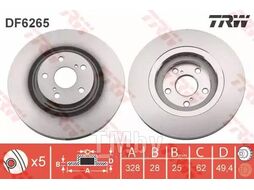 Тормозной диск LEXUS RX F TRW DF6265