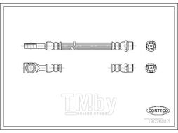 Шланг тормозной задн. Opel Astra G 98-05, Meriva 03-10, Zafira 99-05 CORTECO 19026813