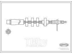 Шланг тормозной передн.лев. Peugeot 406 95-04 CORTECO 19026370