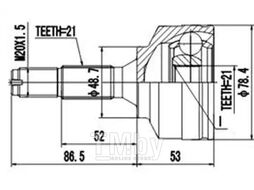 ШРУС внешний CITROEN C2 1.4 03>/C3 1.1-1.4 02> AYWIPARTS AW1510525