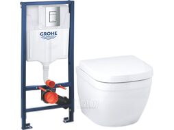 Унитаз подвесной с инсталляцией GROHE Euro Ceramic 39206000 + 39331001 + 38772001