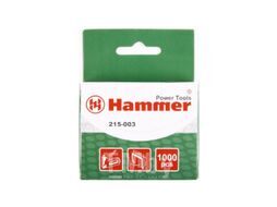 Скобы для степлера Hammer Flex 215-003 14мм, ширина 11.3мм, сечение 0.75мм, П-обр. (тип 53),1000шт