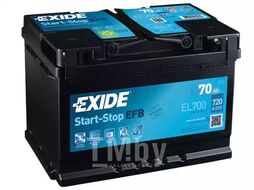 Аккумулятор Start-Stop EFB 70Ah 720A (R+) 278x175x190 mm EXIDE EL700