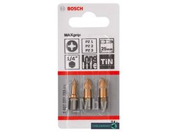 Набор из 3 насадок-бит Max Grip PZ1 2 3 25мм 2.607.001.755 BOSCH