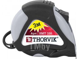 Рулетка в обрезиненном корпусе, 3 м Thorvik SMT316