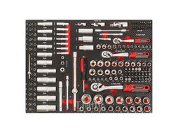 Набор инструментов 165пр(1/4":4-14мм,3/8":10-19мм;1/2":10-32мм),в ложементе EVERFORCE EF-21052