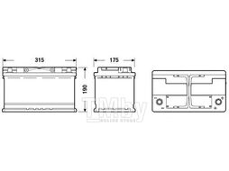 Аккумуляторная батарея 80Ah DETA Start-Stop AGM 12 V 80 AH 800 A ETN 0(R+) B13 315x175x190mm 23.9kg DK800