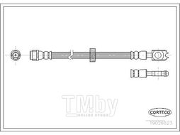 Шланг тормозной SEAT AROSA, VW LUPO, PASSAT 1991-05 L=377MM Front L, R CORTECO 19026623