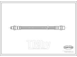 Шланг тормозной MERCEDES-BENZ W123, W124, W126, W140, W201 Rear L=308 CORTECO 19018509