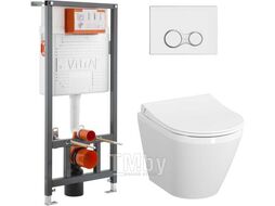 Комплект Vitra L-box Integra Rimex: унитаз+инсталляция+кнопка+ сиденье (9856B003-7200)