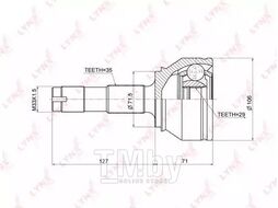 ШРУС CITROEN Jumper 2.2D 06>, FIAT Ducato 2.2D-2.3D 06>, PEUGEOT Boxer 2.2D 06> LYNXauto CO-3667