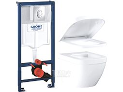 Унитаз подвесной с инсталляцией GROHE Euro 39206000 + 39330001 + 38721001