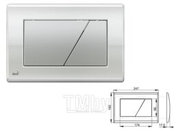Кнопка управления для систем инсталляций (доска-глянцевая, копка матовая), Alcaplast