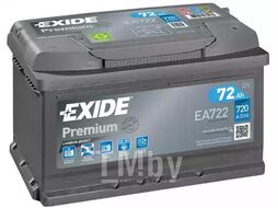 Аккумулятор Premium 72Ah 720A (R +) 278x175x175 mm EXIDE EA722