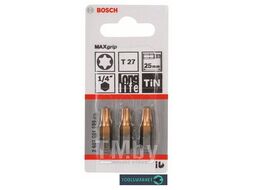 Насадка-бита с крестообразным шлицем Torx Max Grip T27 25мм (3шт) 2.607.001.695 BOSCH