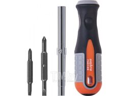 Отвертка стержневая 6 в 1 ROUND GRIP 1/4",5/16"DR, SL5,6, PH1,2 Ombra 750106