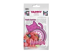 Ароматизатор подвес. YAMMY картон с пропиткой Котик аромат "Fresh Berries", Корея K019