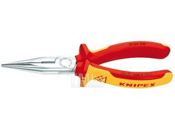 Плоские круглогубцы с режущими кромками хромированные 160мм (Knipex) 2506160