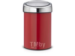 Мусорное ведро Brabantia Touch Bin / 364426 (3л, пламенно-красный/стальной полированный)