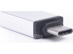 Переходник USB Atom Type-C 3.1 - USB А 3.0, (шт/гн), серебряный 31046