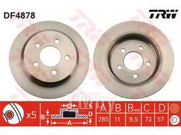 Тормозной диск JEEP Grand Cherokee 93-98 TRW DF4878