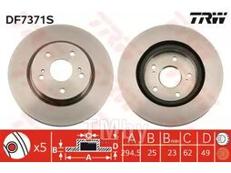 Тормозной диск Suzuki Grand Vitara (2005-) F TRW DF7371S