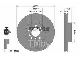 Тормозной диск BMW X5 E53 (2000-) F TEXTAR 92107205