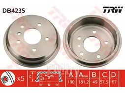 Тормозной барабан MB W168 1997- TRW DB4235