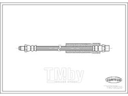 Шланг тормозной AUDI 100 C3, 100 C4, 80 B4 , A4 Rear L=215 CORTECO 19018520